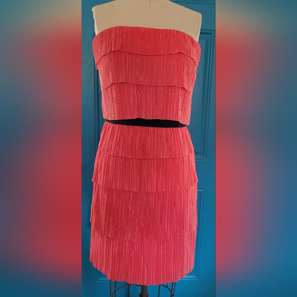 Strapless ruffle dress